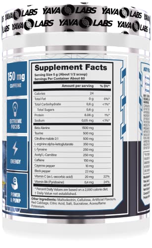 Yava Labs PRE Workout Ultimate Pump Formula (Energy Drink)