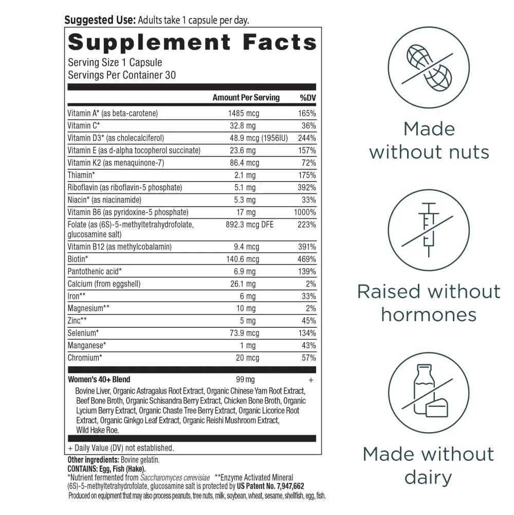Ancient Nutrition Multivitamin for Women, Ancient Multi Women's 40+ Once Daily Vitamin Supplement, Vitamin B, Vitamin C and Vitamin K2 Ancient NutritionBuy Supplements Australia