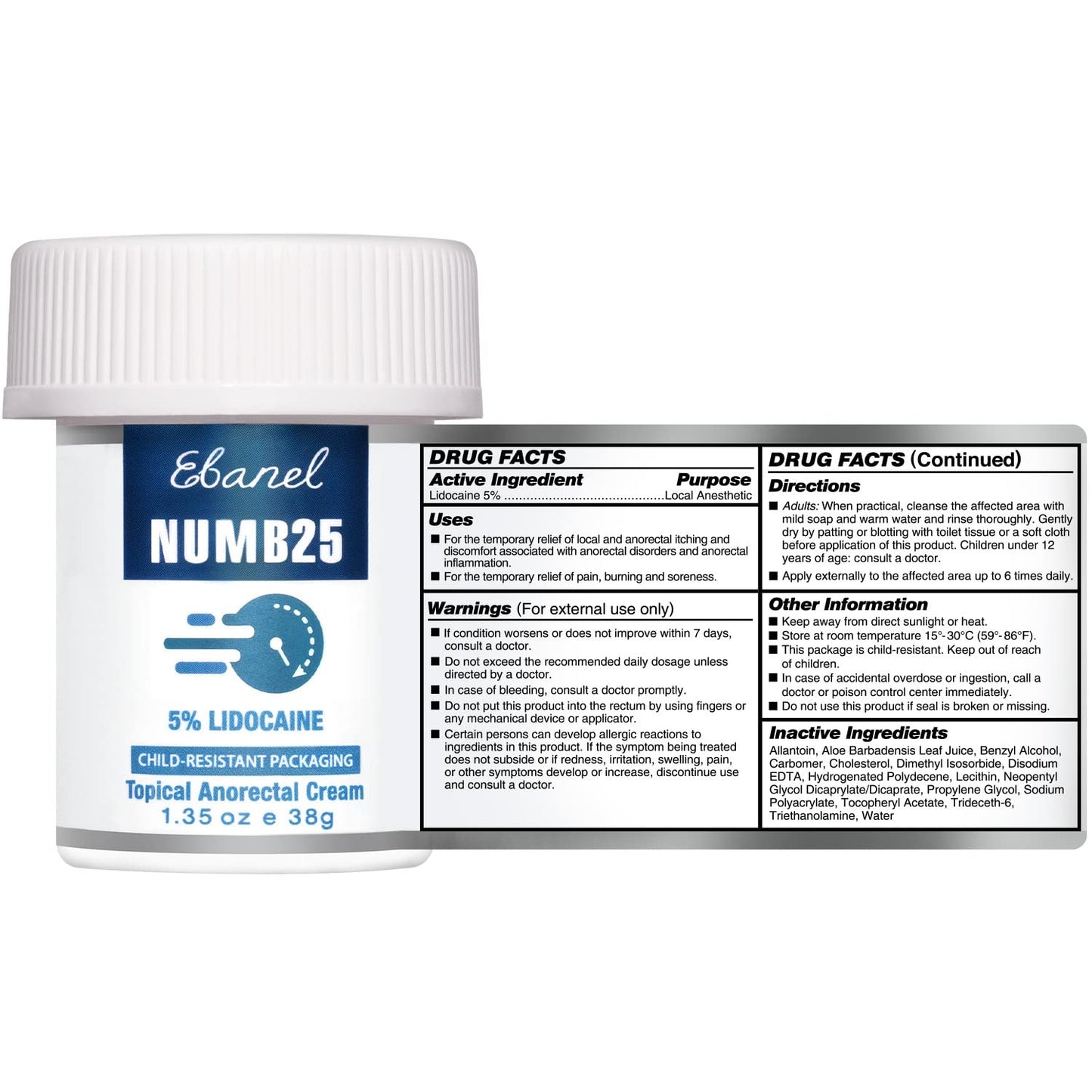Ebanel Bundle of Lidocaine Numbing Spray, and Topical Numbing Cream 1 Oz Ebanel buy supplements Au