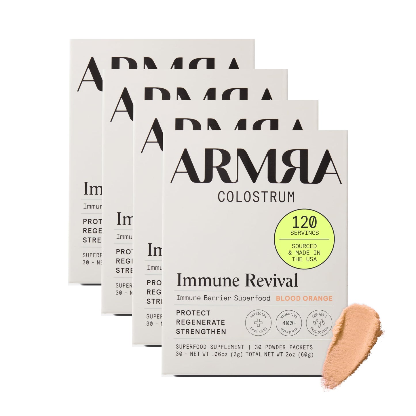 ARMRA Colostrum™ Premium Powder, Grass Fed, Gut Health Bloating Immunity Skin & Hair, Contains 400+ Bioactive Nutrients, Potent Bioavailable, Keto, Gluten & Fat Free (Blood Orange 30|Blood Orange 60) ARMRABuy Supplements Australia