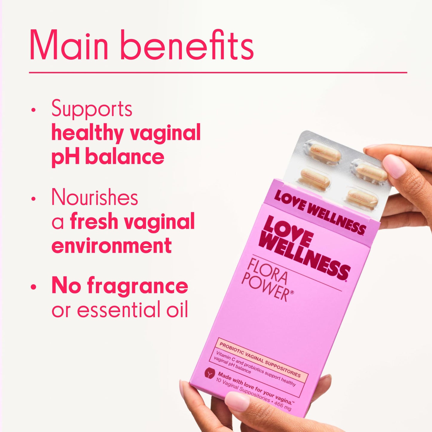 Love Wellness Flora Power | Vaginal Probiotic Suppositories with Vitamin C | Supports pH Balance & Vaginal Health | Fragrance-Free, Non-GMO & Paraben-Free | 10 Count Love WellnessBuy Supplements Australia