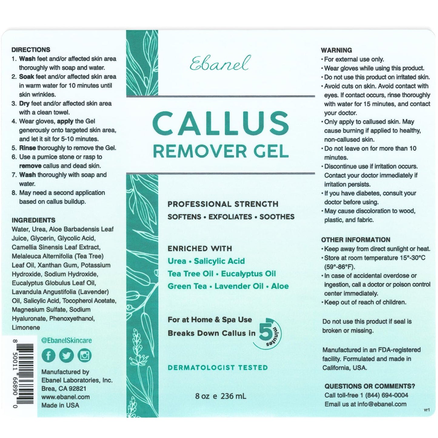 Ebanel Bundle of 5% Lidocaine Numbing Spray and Callus Remover Gel Ebanel buy supplements Au