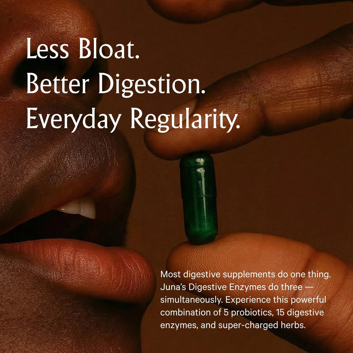 Juna Digestive Enzymes + Probiotic — 3-in-1 Daily Gut Support for Bloat Relief, Smooth Digestion & Microbiome Balance | 15 Enzymes, 5 Probiotics, 8 Botanicals | Vegan, 3rd-Party Tested | 60 Capsules Juna buy supplements Au