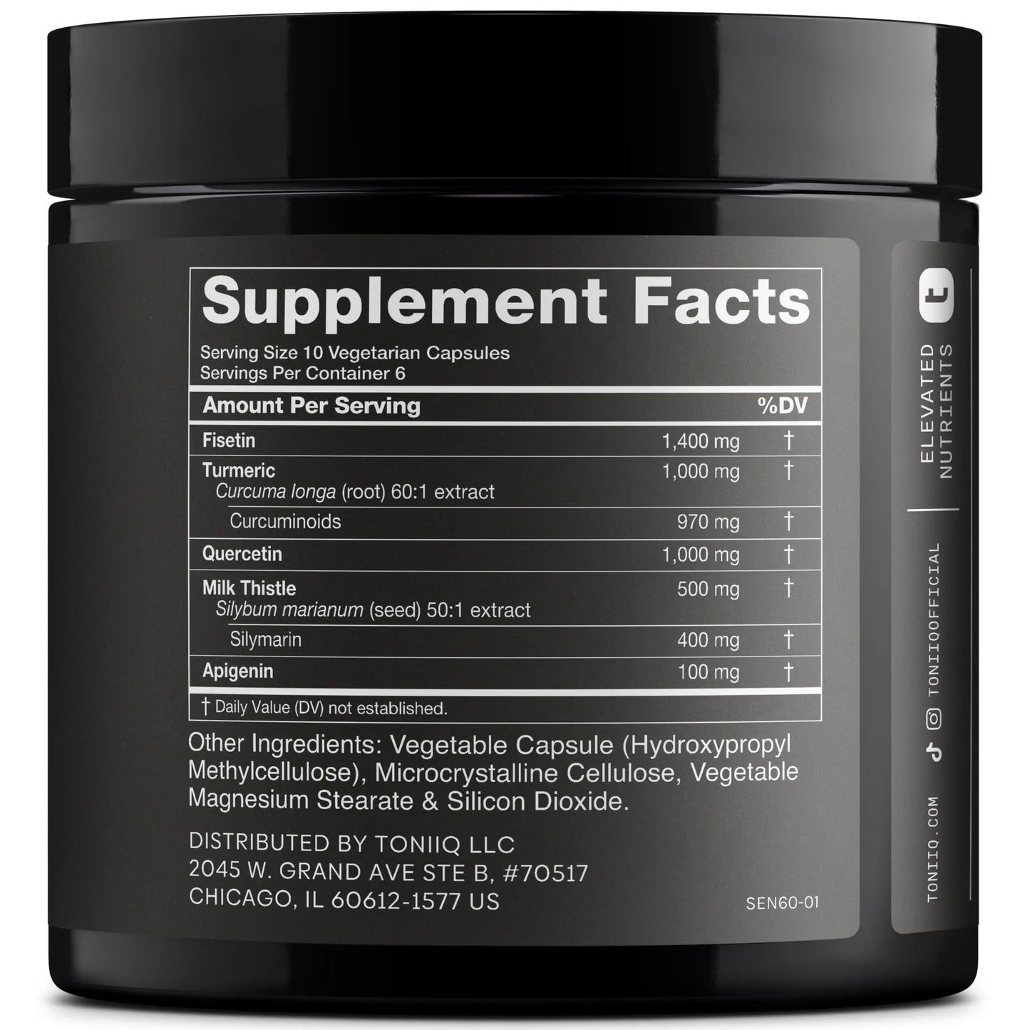 Fisetin Supplement – Senolytic Supplement Ultra High Potency 4,000mg with Quercetin, Curcumin 97%, Apigenin & Milk Thistle – High Strength Blend – Third-Party Lab Tested – 3 Month Supply Toniiq buy supplements Au