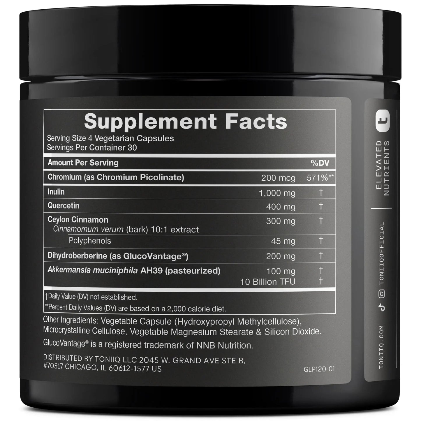 Toniiq GLP-1 Support — with Clinically Studied, Patented GlucoVantage® Dihydroberberine and Akkermansia — Appetite and Fullness Support — 120 Capsules (60-Day Supply) Toniiq buy supplements Au