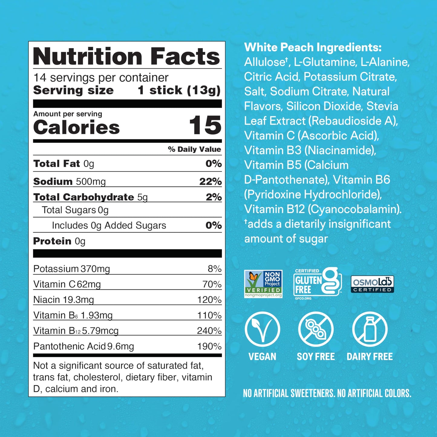 Liquid I.V.® Hydration Multiplier® Sugar-Free - White Peach - Hydration Powder Packets | Electrolyte Powder Drink Mix | Convenient Single-Serving Sticks | Non-GMO | 14 Servings (Pack of 3) Liquid I.V.Buy Supplements Australia