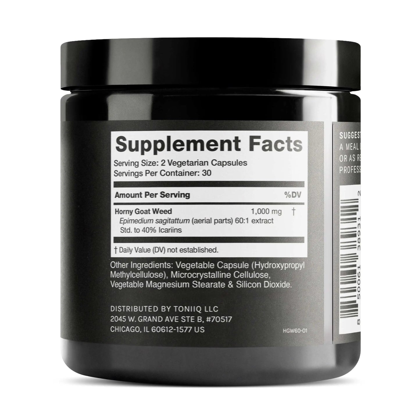 Super Strength Horny Goat Weed for Men & Women 60,000mg - Epimedium sagittatum - 40% Icariins - 60: 1 Concentrated Extract from 1000mg Formula - 3P tested - Premium hornygoatweed for Men - 60 Caps Toniiq buy supplements Au