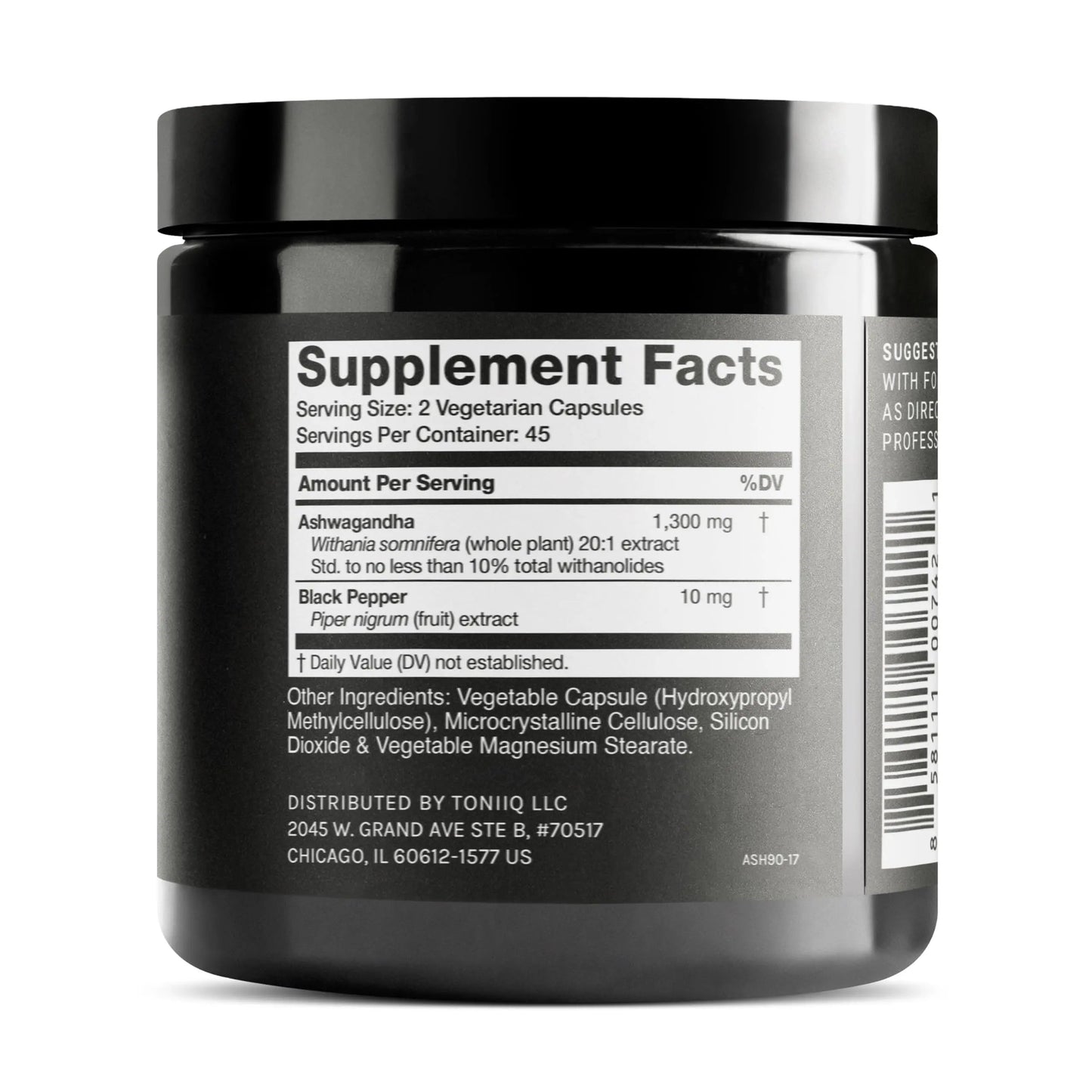 Toniiq Ashwagandha - Ultra High Potency 20:1 Extract with 10% Withanolides - Wild Harvested in India - Highly Concentrated - Third-Party Lab Tested - 90 Capsules Toniiq buy supplements Au