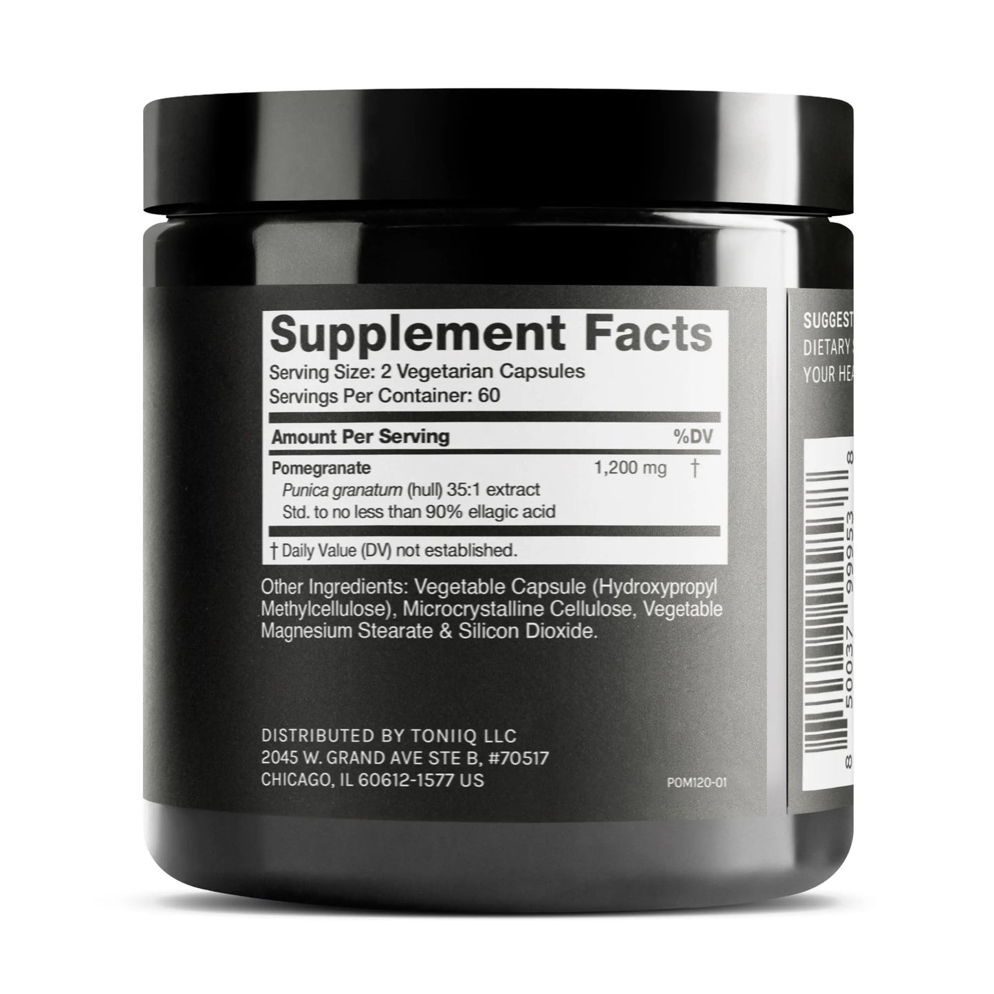 Toniiq Pomegranate Extract - Ultra High Potency 35:1 Extract with 90% Ellagic Acid - Highly Concentrated - Third-Party Lab Tested - 120 Capsules Toniiq buy supplements Au