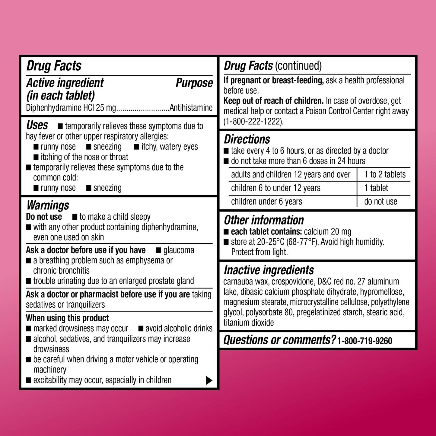 Amazon Basic Care Allergy Relief Diphenhydramine HCl 25 mg, Antihistamine Tablets for Symptoms Due to Hay Fever and Upper Respiratory Allergies, Mini-Tabs, 100 Count Amazon Basic Care buy supplements Au