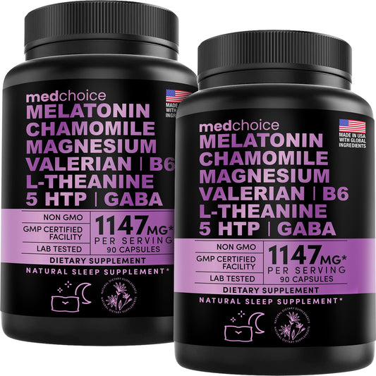10-in-1 Melatonin Capsules - Melatonin 5mg Natural Sleep Aid for Adults - NutriGlobal