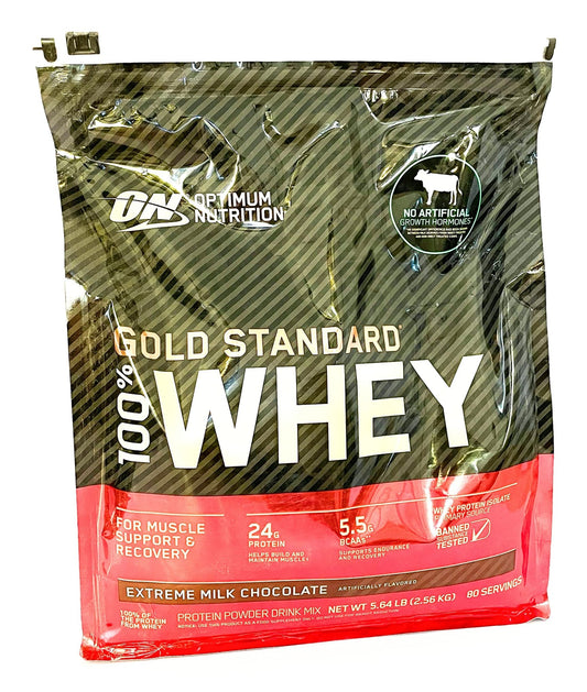 100% Whey Gold Standard, Extreme Milk Chocolate, 5 lb - NutriGlobal