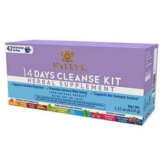 12 Pack of Hyleys Wellness 14 Days Cleanse Kit - 42 Tea Bags (100% Natural, Sugar Free - NutriGlobal