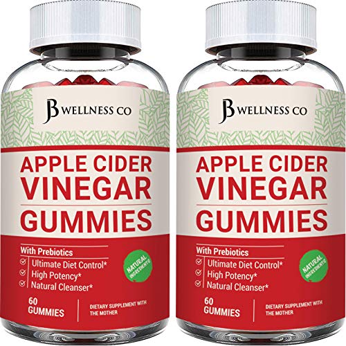 (2-Pack | 120 Gummies) Premium Apple Cider Vinegar Gummies - Raw, Natural, Unfiltered ACV - NutriGlobal