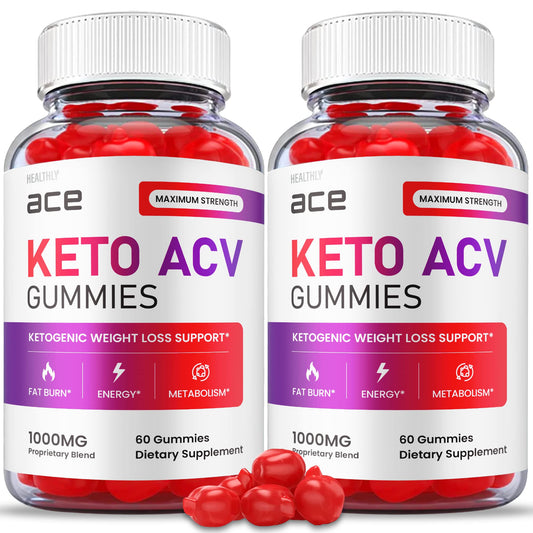 (2 Pack) Ace Keto Gummies - Official Formula, Vegan - Ace Keto ACV Gummies, Keto Ace Gummies - NutriGlobal