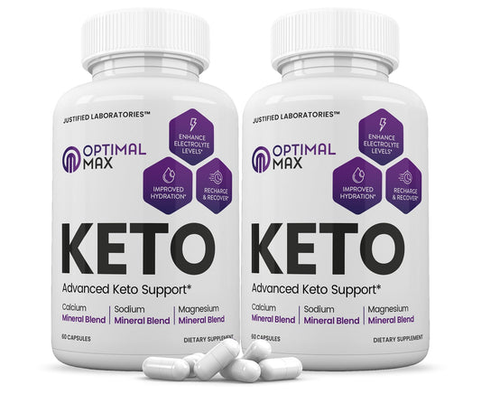 (2 Pack) Optimal Max Keto Pills 1275MG New & Improved Formula Contains Apple Cider - NutriGlobal