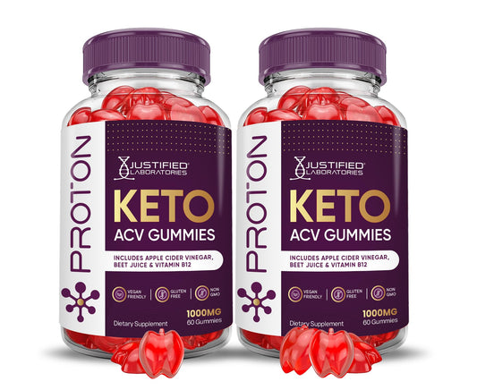 (2 Pack) Proton Protein Keto ACV Gummies Advanced Formula 1000MG Proton Keto - NutriGlobal