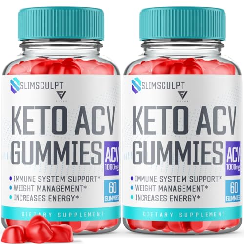 (2 Pack) Slimsculpt Keto ACV Gummies, Slim Sculpt Keto Gummies Drops Advanced Apple - NutriGlobal