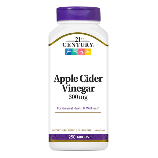 21st Century Apple Cider Vinegar 300mg Tablets, 250 Count - NutriGlobal