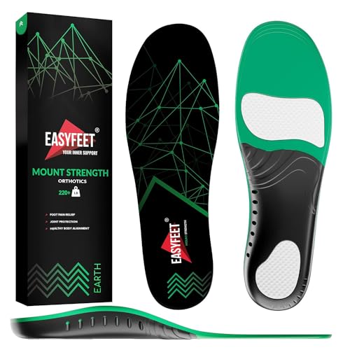 220+ lbs Plantar Fasciitis Strong Arch Support Insoles Inserts Men Women - NutriGlobal