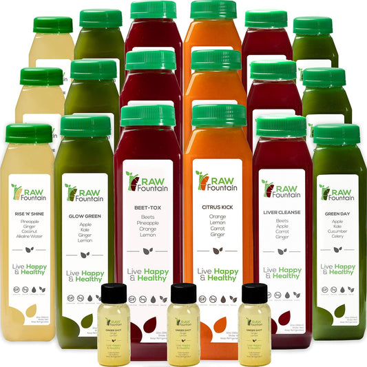 3 Day Juice Cleanse by Raw Fountain, All Natural Raw Detox Cleanse, Liquid Juice Diet - NutriGlobal