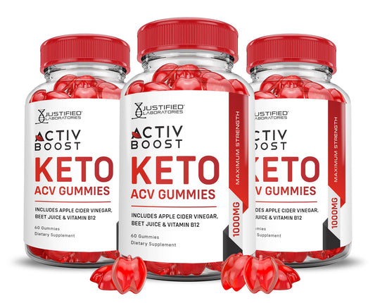 (3 Pack) Activboost Keto ACV Gummies Advanced Formula 1000MG Active Boost - NutriGlobal