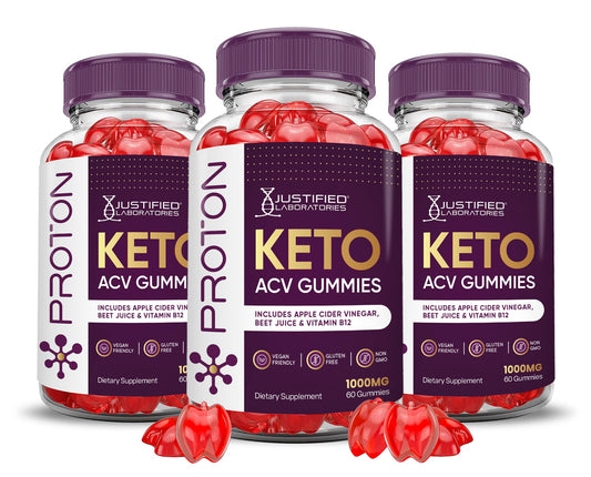 (3 Pack) Proton Protein Keto ACV Gummies Advanced Formula 1000MG Proton Keto - NutriGlobal