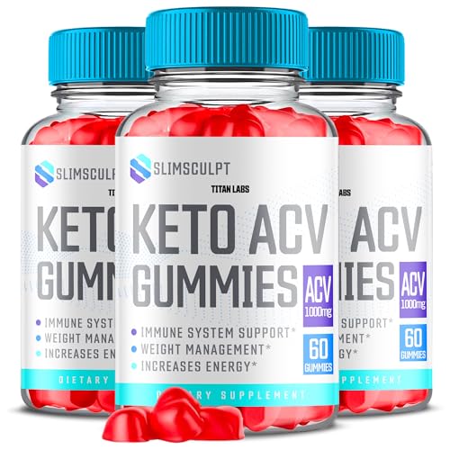 (3 Pack) Slimsculpt Keto ACV Gummies, Slim Sculpt Keto ACV Gummies Advanced Weight Loss 1000MG - NutriGlobal