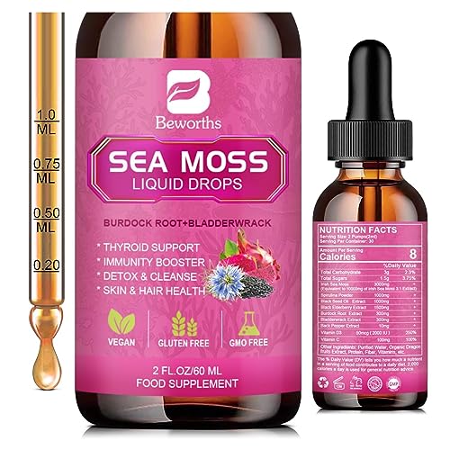 3000mg Sea Moss Liquid Drops - Black Seed Oil & Irish Sea Moss Gel - NutriGlobal