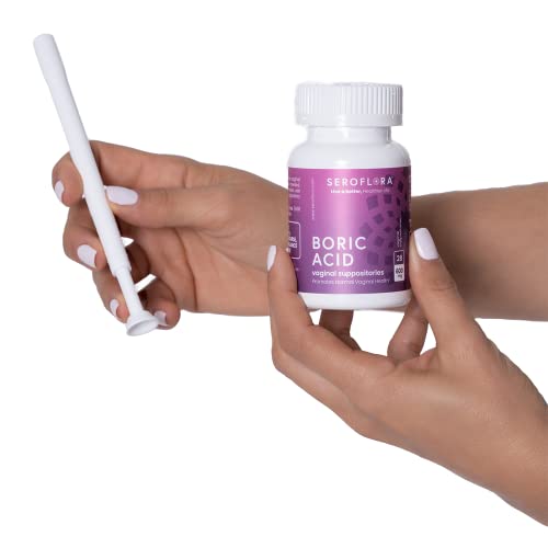 Seroflora Boric Acid Vaginal Suppositories for Women + 1 Suppository Applicator - Helps SerofloraBuy Supplements Australia