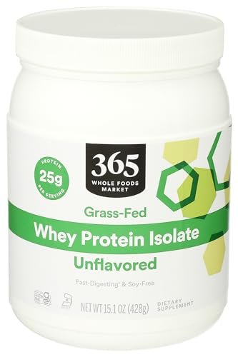 365 by Whole Foods Market, Unflavored Whey Protein Isolate, 15.1 Ounce - NutriGlobal