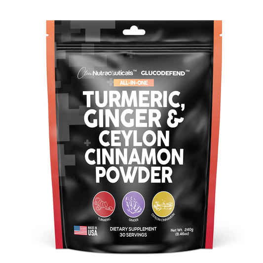 3in1 Turmeric Curcumin Ginger Root & Ceylon Cinnamon Powder Suppleme - NutriGlobal