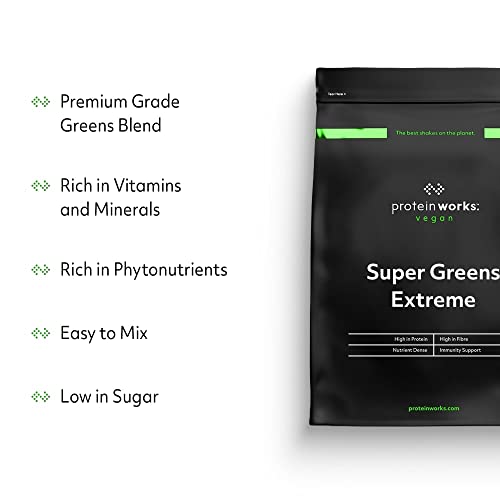 Protein Works Super Greens Extreme Powder , 156 Health Benefits , 41 Active Ingredients , Vegan Protein WorksBuy Supplements Australia