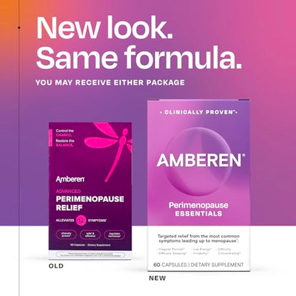 Amberen Perimenopause, Peri-Menopause Multi-Symptom Relief, Vitamin B, Vitamin E & Antioxidants Supplement, Clinically Shown to Help Support Hormone Balance, Hot Flashes & Night Sweats, 60 Count AmberenBuy Supplements Australia