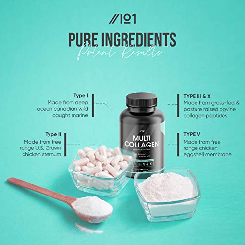 Multi Collagen Protein Capsules - Types I, II, III, V & X - Wild Caught Marine, Grass Fed Bovine, Eggshell & Free-Range Chicken Collagen Powder Revive NaturalsBuy Supplements Australia