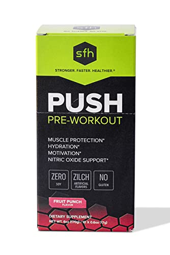 SFH Push Pre-Workout Powder (Fruit Punch) Best Tasting 5g BCAA's for Muscle Repair 