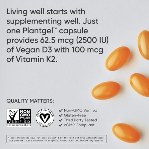 Sports Research Vitamin D3 K2 with Coconut MCT Oil | Vegan D3 2500iu (62.5mcg) Sports ResearchBuy Supplements Australia