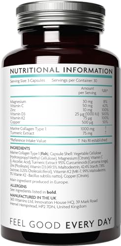 Premium Advanced Collagen Complex for Joint and Bone Health – High Strength Marine Collagen with Vitamin D3, Zinc, and Copper V VitaminiBuy Supplements Australia