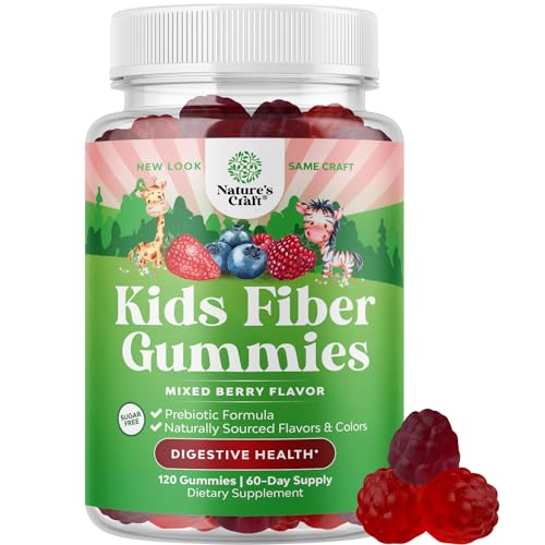 Sugar Free Fiber Gummies for Kids - Delicious Prebiotic Kids Fiber Gummies for Constipation