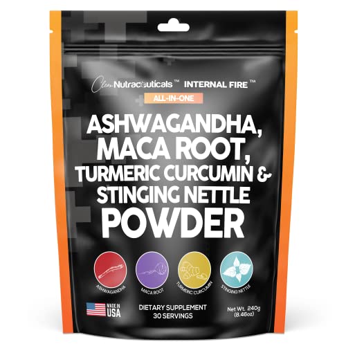 4in1 Ashwagandha Maca Root Powder Supplement with Turmeric Stinging - NutriGlobal