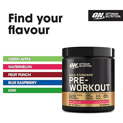 Optimum Nutrition Gold Standard Pre Workout Watermelon Flavoured Powder, 330g Optimum NutritionBuy Supplements Australia
