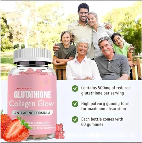Glutathione Collagen Gummies,Glutathione Collagen Glow Gummies for Dark Spot,60 Pieces NNOVATBuy Supplements Australia