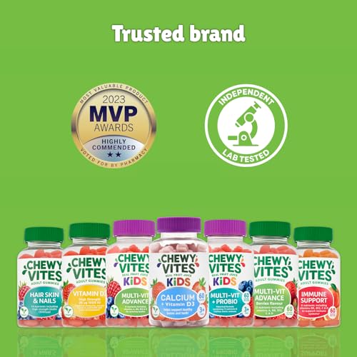 Chewy Vites Beauty Collagen 60 Gummy Vitamins |Hydrolised Collagen, CoQ10, Biotin + Vitamins | 1 Month Supply | Real Fruit Juice | Berry Flavour | 2-a-Day | CHEWY VITESBuy Supplements Australia