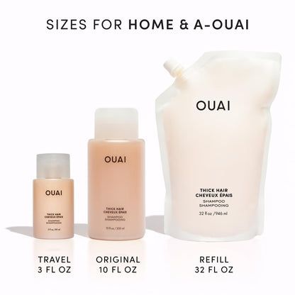 OUAI Thick Shampoo - Moisturizing Shampoo with Keratin, Marshmallow Root, Shea Butter, Avocado Oil for Thick Hair - Strengthens & Hydrates Strands - Paraben, Phthalate & Sulfate Free (10 Fl Oz) OUAIBuy Supplements Australia