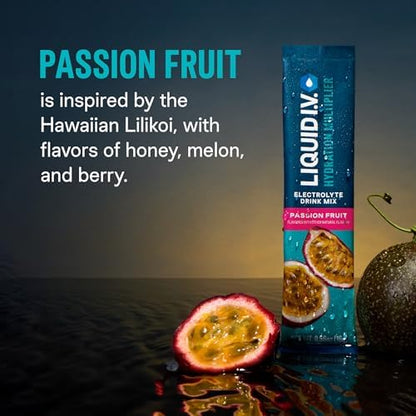 Liquid I.V.® Hydration Multiplier - Passion Fruit | Electrolyte Powder Drink Mix | 1 Pack (16 Servings) Liquid I.V.Buy Supplements Australia