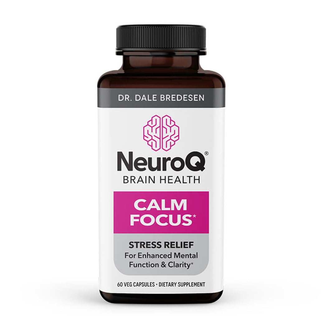 LifeSeasons NeuroQ Calm Focus Capsules - Stress Relief Supplement - Supports Mental Function & Relaxation - Sensoril Ashwagandha, Magnesium, GABA, L-Theanine, Andean Cocoa & Kava Kava - 60 Capsules LifeSeasonsBuy Supplements Australia