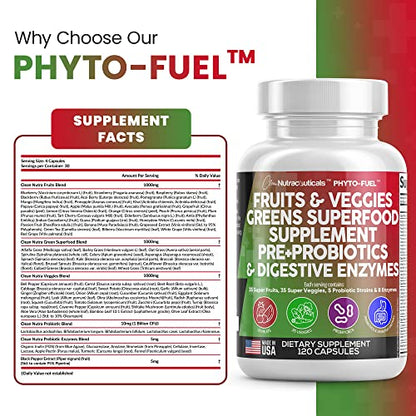 Fruits and Veggies Supplement Reds & Green Superfood - A Natural Balan