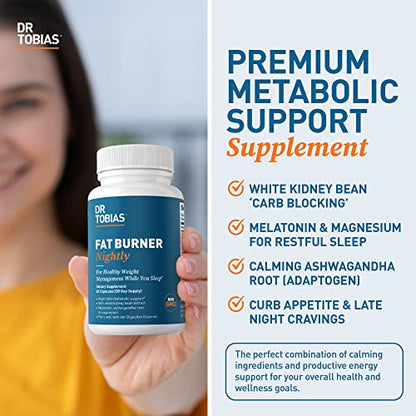 Dr. Tobias Fat Burner Nightly, Night Time Metabolic Support with White Kidney Bean Extract Dr. TobiasBuy Supplements Australia