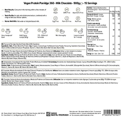Protein Works - Vegan Protein Porridge 360 | High Protein Breakfast | Plant-Based | Chocolate | 900g THE PROTEIN WORKSBuy Supplements Australia