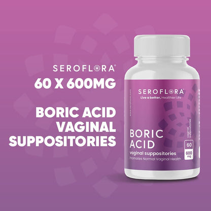Seroflora Boric Acid Vaginal Suppositories - Promotes Vaginal pH Balance and Odor Control SerofloraBuy Supplements Australia